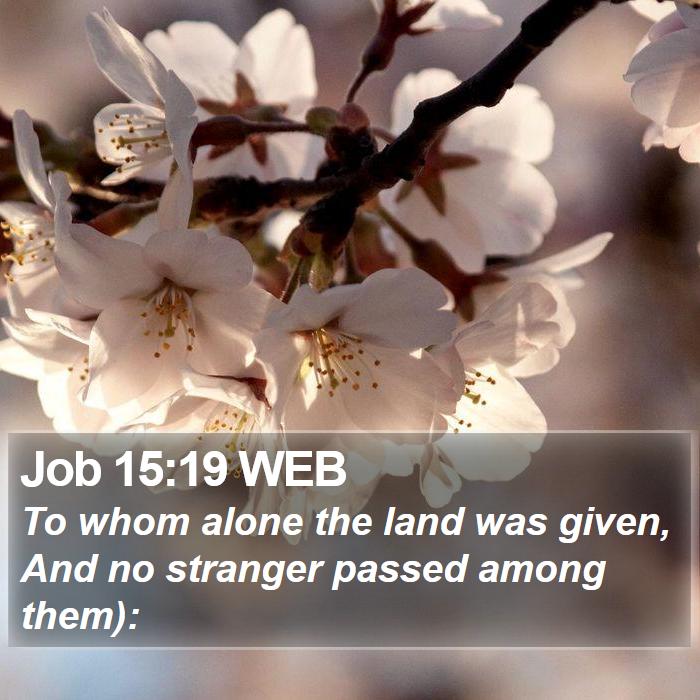 Job 15:19 WEB Bible Study