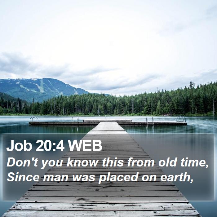 Job 20:4 WEB Bible Study