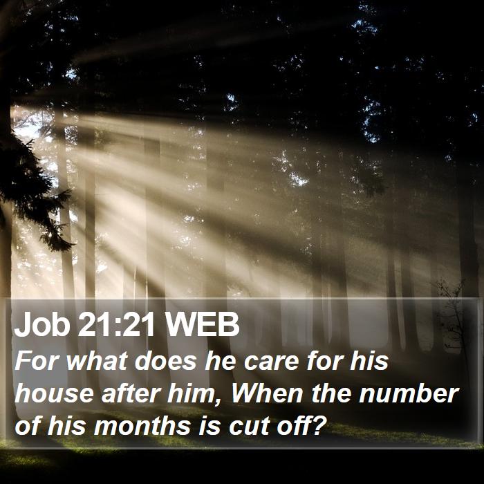 Job 21:21 WEB Bible Study