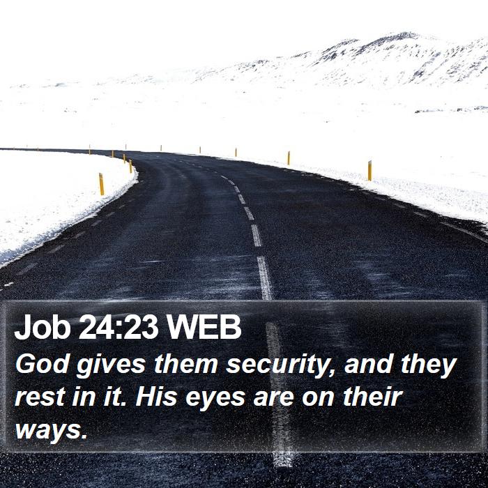 Job 24:23 WEB Bible Study