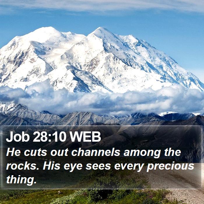 Job 28:10 WEB Bible Study