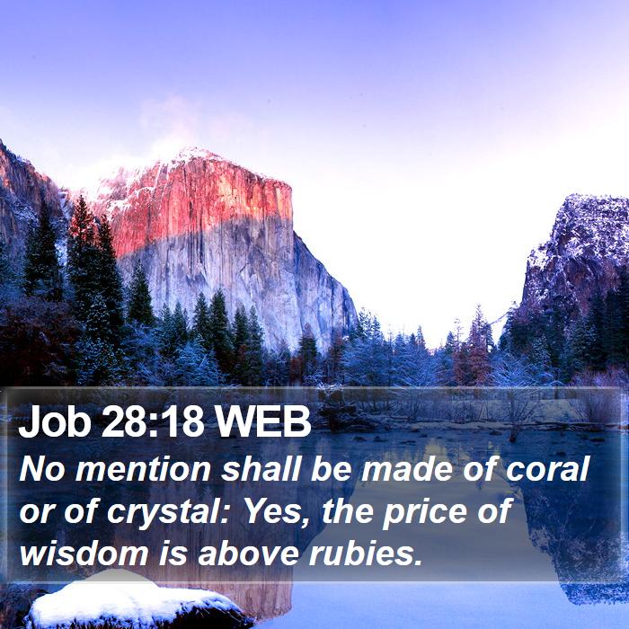 Job 28:18 WEB Bible Study