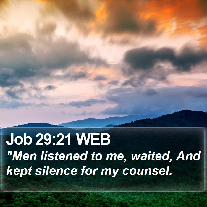 Job 29:21 WEB Bible Study