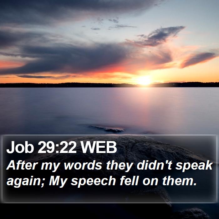 Job 29:22 WEB Bible Study