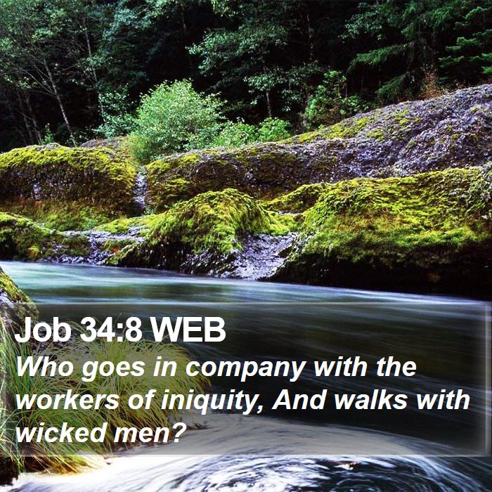 Job 34:8 WEB Bible Study