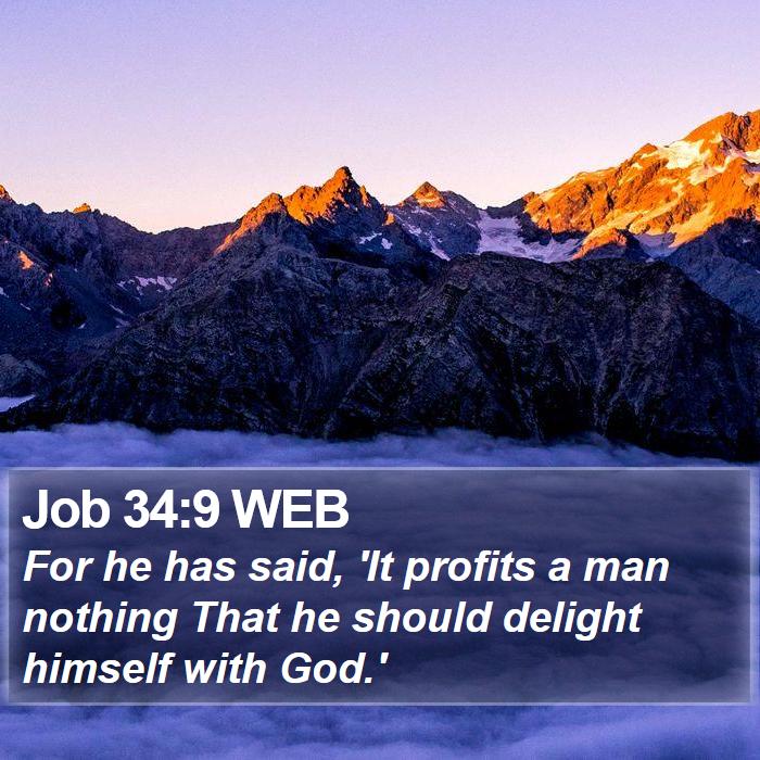 Job 34:9 WEB Bible Study