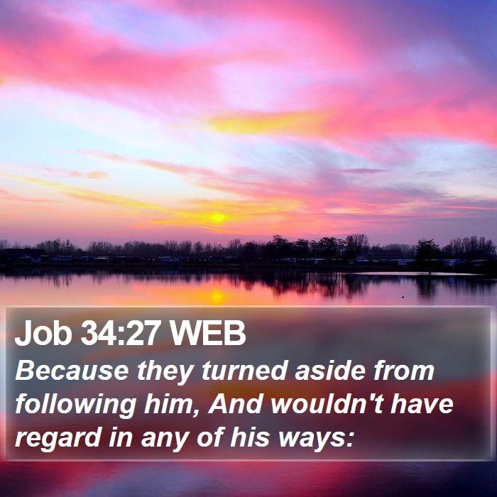 Job 34:27 WEB Bible Study