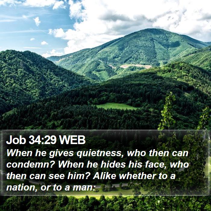 Job 34:29 WEB Bible Study