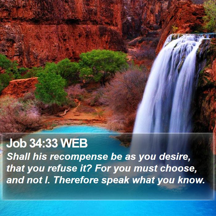 Job 34:33 WEB Bible Study