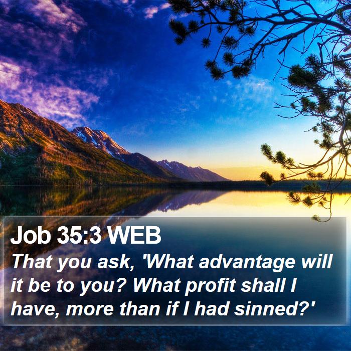 Job 35:3 WEB Bible Study