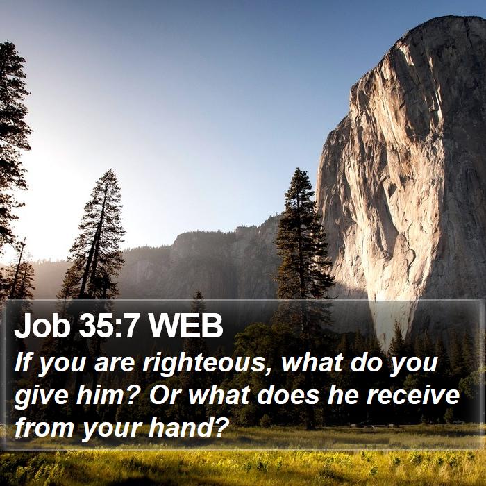 Job 35:7 WEB Bible Study