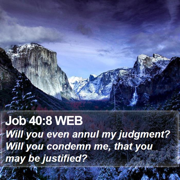 Job 40:8 WEB Bible Study