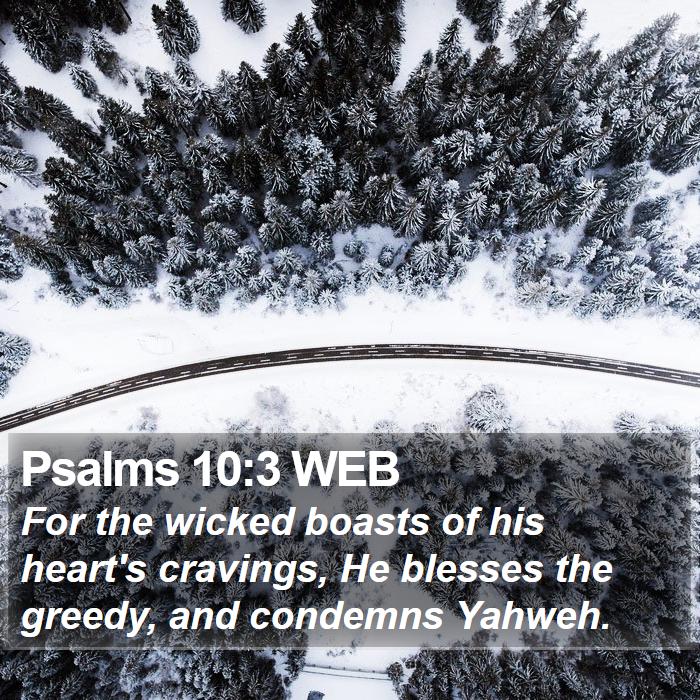 Psalms 10:3 WEB Bible Study