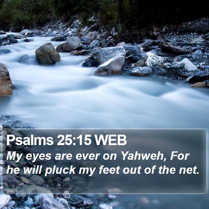 Psalms 25:15 WEB Bible Study