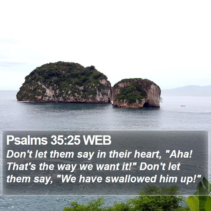 Psalms 35:25 WEB Bible Study