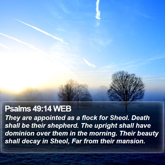 Psalms 49:14 WEB Bible Study