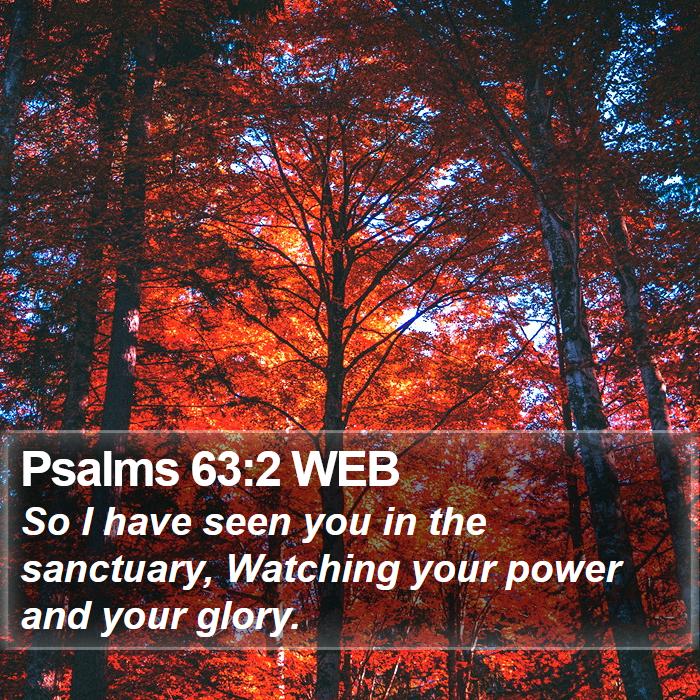 Psalms 63:2 WEB Bible Study