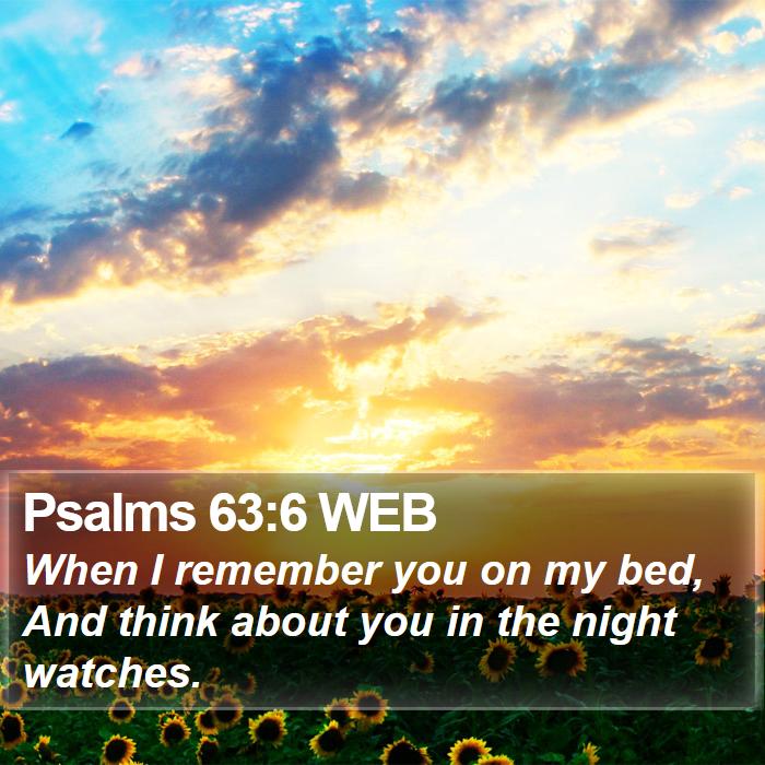 Psalms 63:6 WEB Bible Study