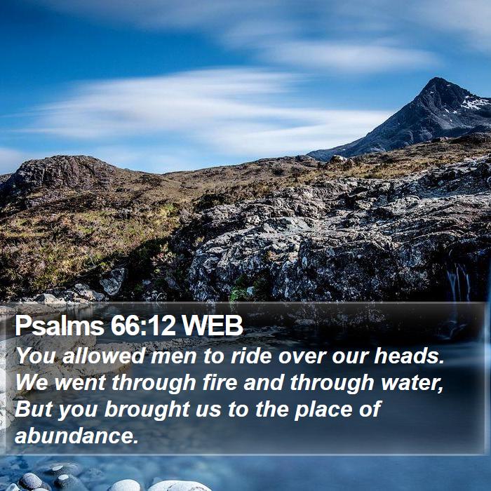 Psalms 66:12 WEB Bible Study