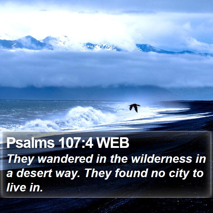 Psalms 107:4 WEB Bible Study