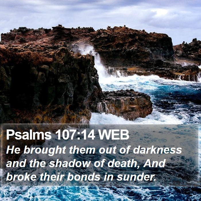 Psalms 107:14 WEB Bible Study