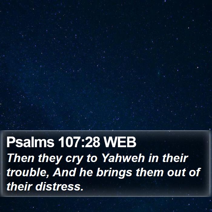 Psalms 107:28 WEB Bible Study