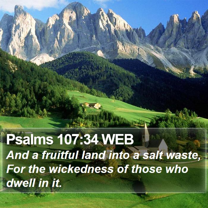 Psalms 107:34 WEB Bible Study