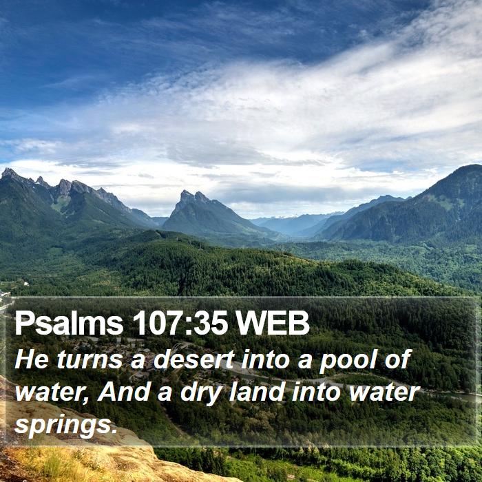 Psalms 107:35 WEB Bible Study