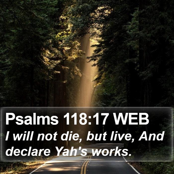 Psalms 118:17 WEB Bible Study