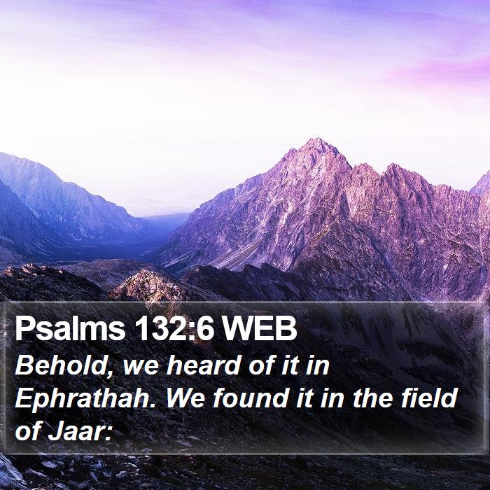 Psalms 132:6 WEB Bible Study