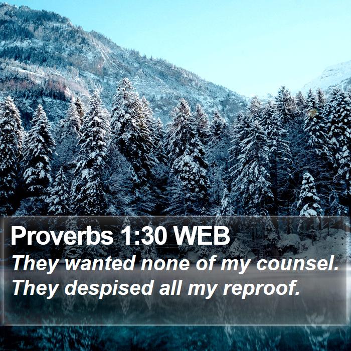 Proverbs 1:30 WEB Bible Study