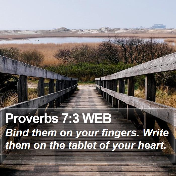 Proverbs 7:3 WEB Bible Study