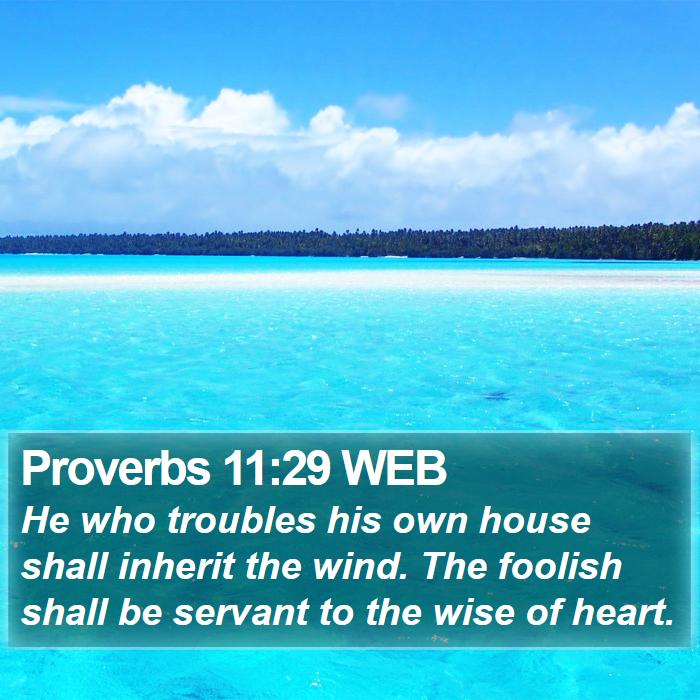 Proverbs 11:29 WEB Bible Study