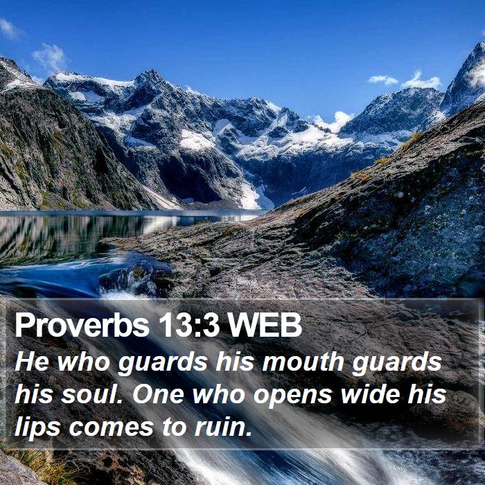 Proverbs 13:3 WEB Bible Study