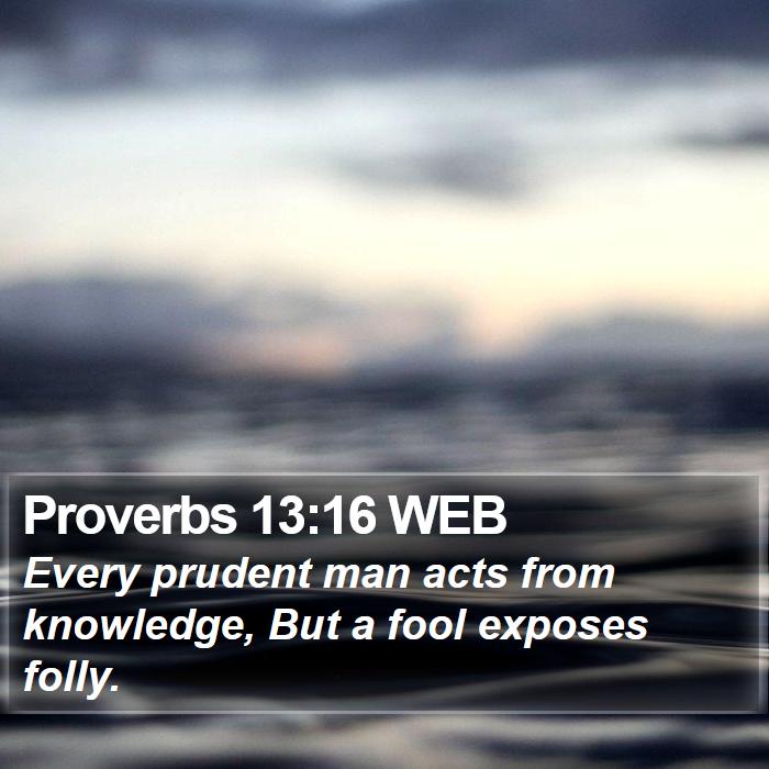 Proverbs 13:16 WEB Bible Study