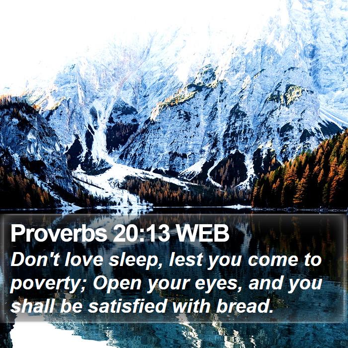 Proverbs 20:13 WEB Bible Study