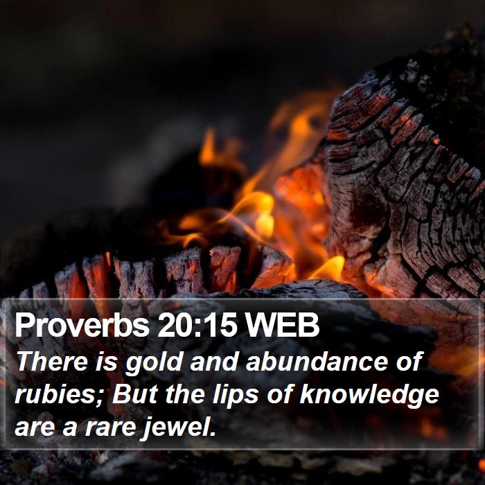 Proverbs 20:15 WEB Bible Study