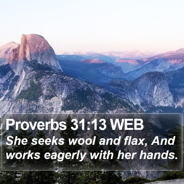 Proverbs 31:13 WEB Bible Study