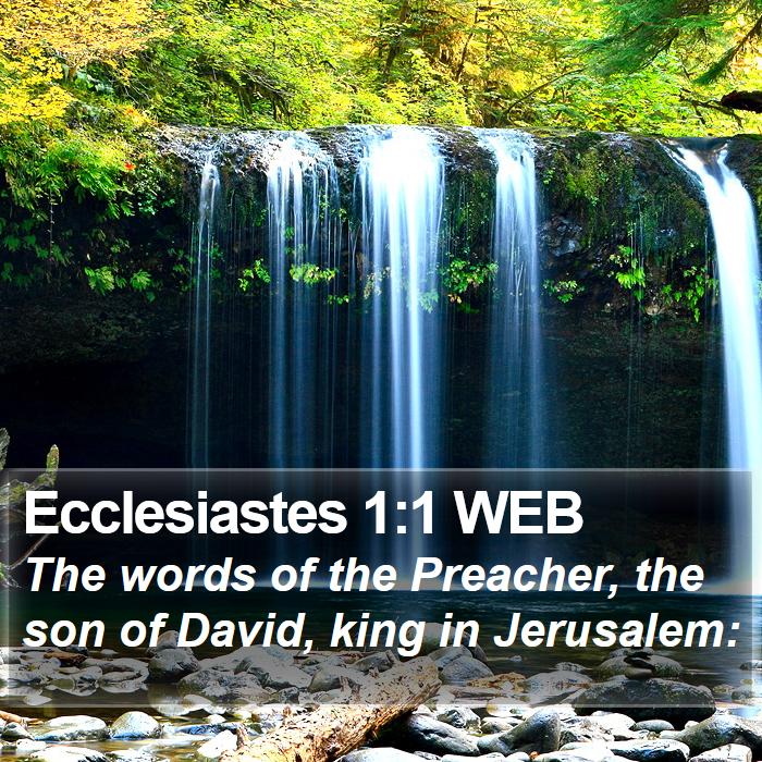 Ecclesiastes 1:1 WEB Bible Study