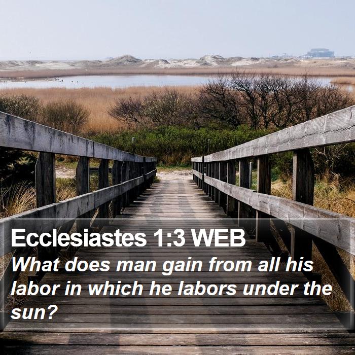 Ecclesiastes 1:3 WEB Bible Study