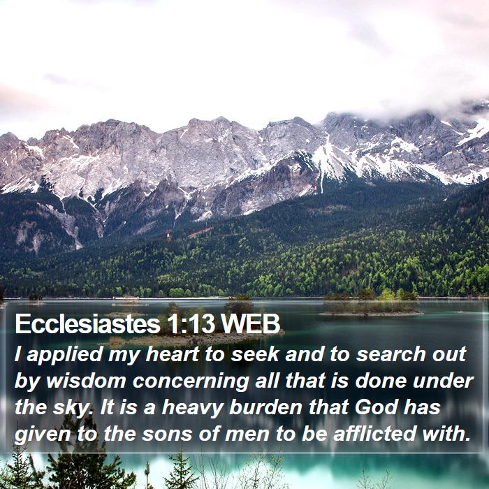 Ecclesiastes 1:13 WEB Bible Study