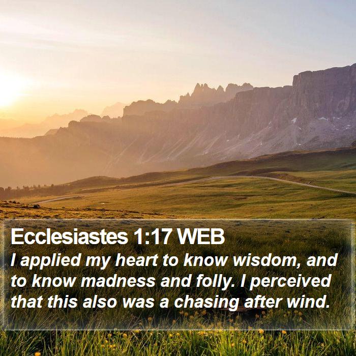 Ecclesiastes 1:17 WEB Bible Study