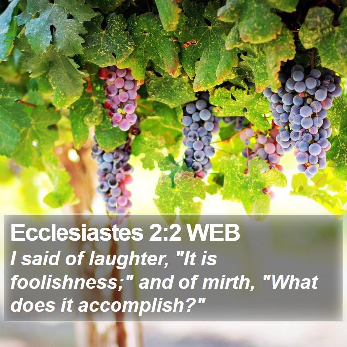 Ecclesiastes 2:2 WEB Bible Study