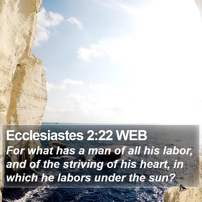 Ecclesiastes 2:22 WEB Bible Study