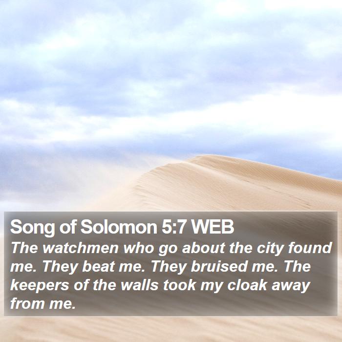 Song of Solomon 5:7 WEB Bible Study