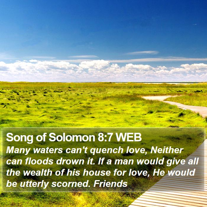 Song of Solomon 8:7 WEB Bible Study