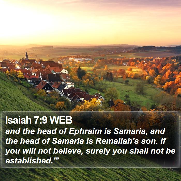 Isaiah 7:9 WEB Bible Study