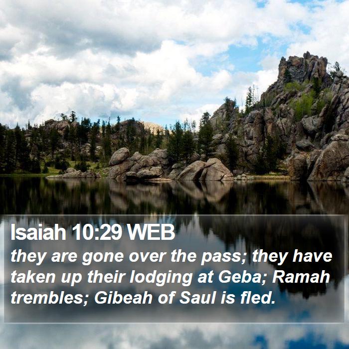 Isaiah 10:29 WEB Bible Study