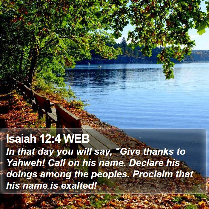 Isaiah 12:4 WEB Bible Study