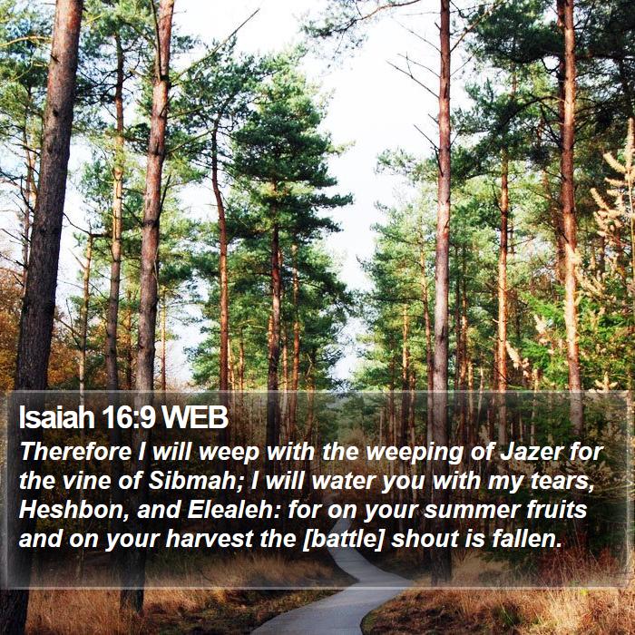 Isaiah 16:9 WEB Bible Study